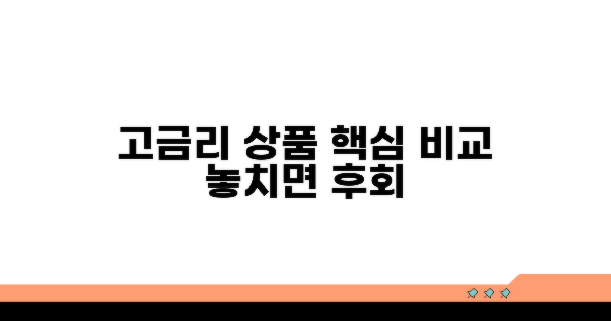 고금리 상품 특징 비교 분석