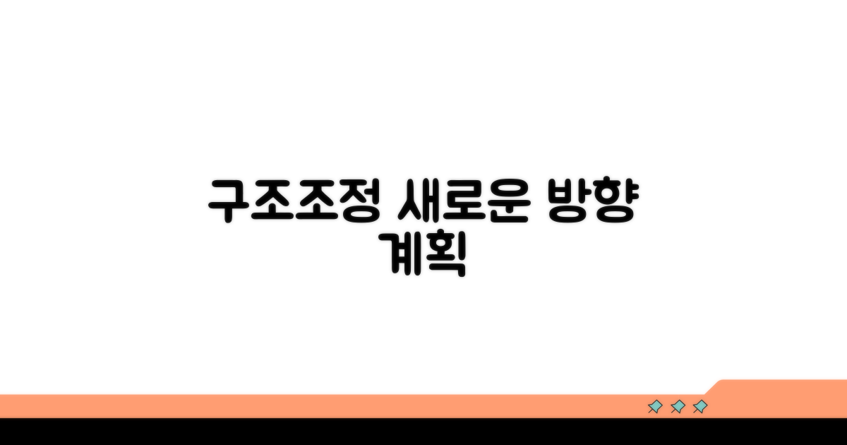 구조조정 방향과 향후 계획
