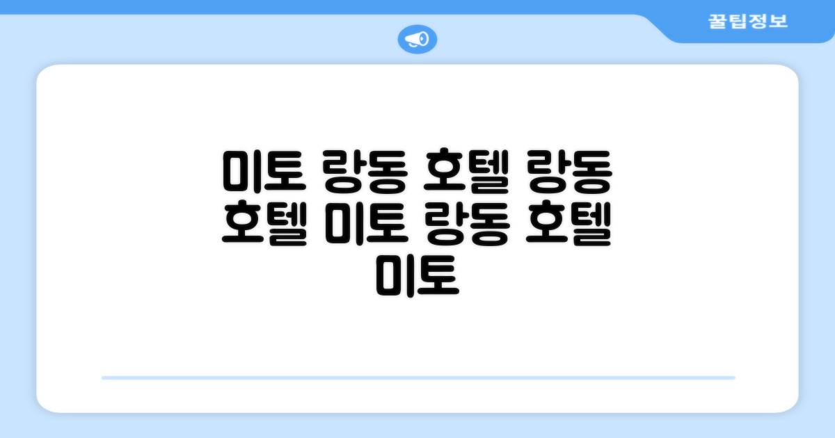 🌟 미토 (띠엔장)에서 만난 랑 동 호텔