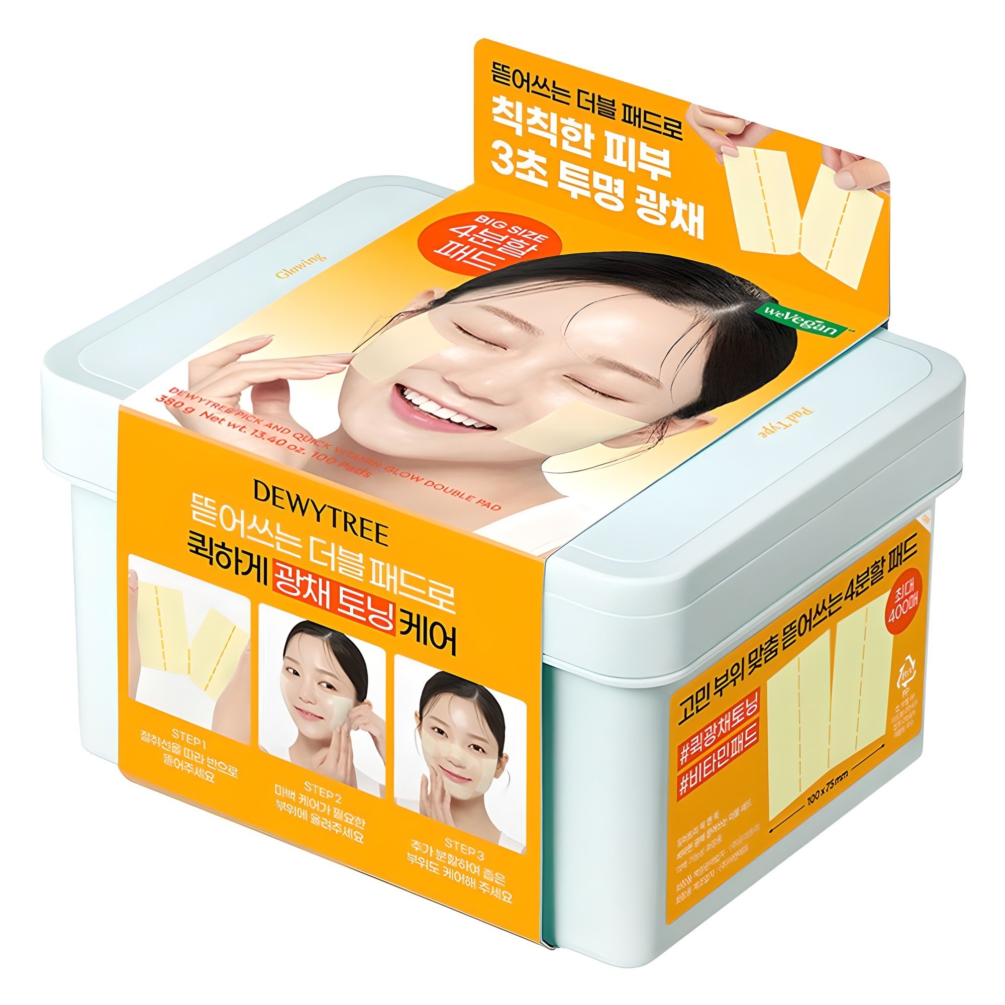 듀이트리 픽앤퀵 비타민 광채 뜯어쓰는 더블 패드 380g, 1개, 100매입할인· 13:28:5 상세 이미지 1