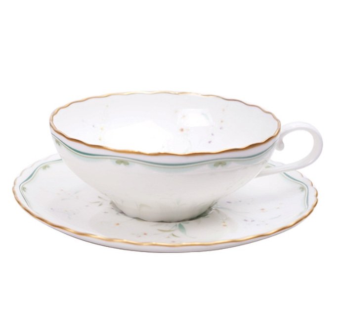 노리다케 그린플라워 티잔 + 받침 세트 4416, 혼합색상, 2세트 상세 이미지 1