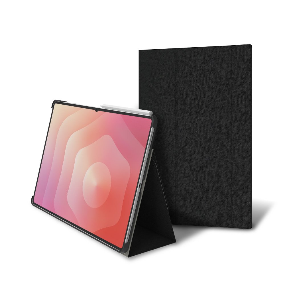 랩씨 스마트 북커버 슬림핏 케이스 사피아노 블랙, 갤럭시 탭 S11 울트라 상세 이미지 1