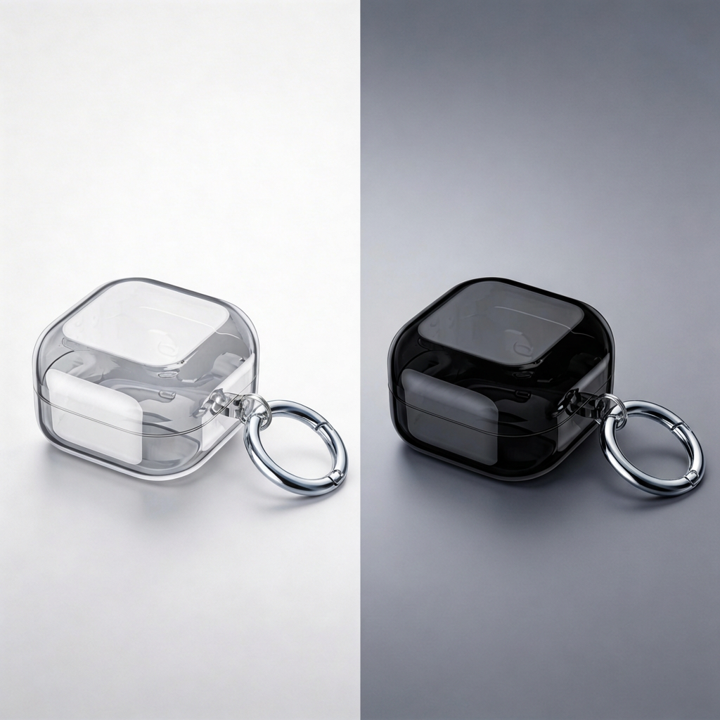 갤럭시 버즈4 프로 실리콘 투명 케이스 변색 방지 프리미엄 커버 카라비너 세트 호환 상세 이미지 1