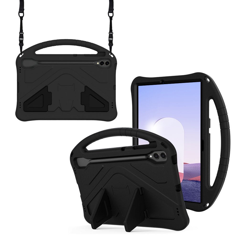 갤럭시탭 S9 FE 플러스 케이스 범퍼 키즈 스트랩 에바폼 메가윙 블랙, 탭 S9 FE+/S9+ 상세 이미지 1