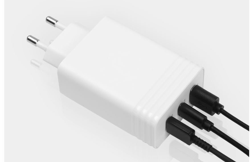 솔루엠 65W 3포트 멀티 초고속충전기 노트북 PD GaN 어댑터 C타입 케이블 포함 상세 이미지 2