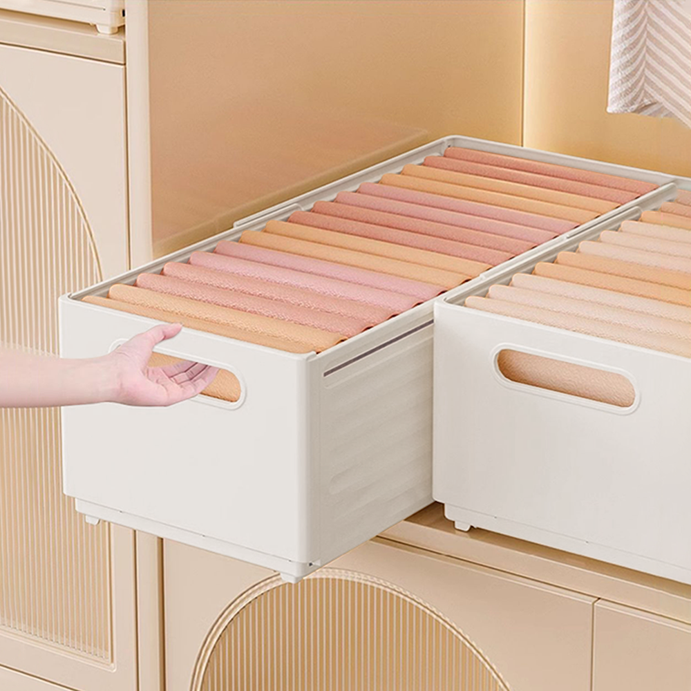 옷장정리함 다용도정리함 옷정리 보관함 길이조절 수납함 펜트리 트레이 소형 상세 이미지 2