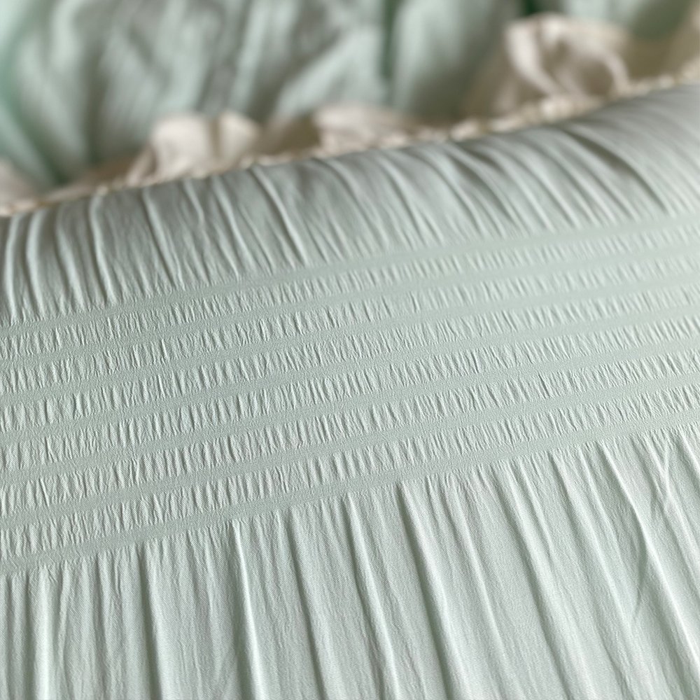 여름 차렵 프릴 이불 세트 민트 슈퍼 싱글 상세 이미지 2