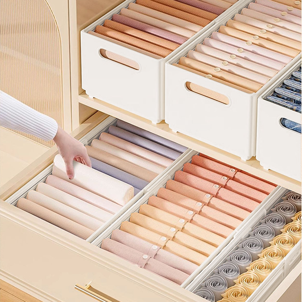 옷장정리함 다용도정리함 옷정리 보관함 길이조절 수납함 펜트리 트레이 소형 상세 이미지 2