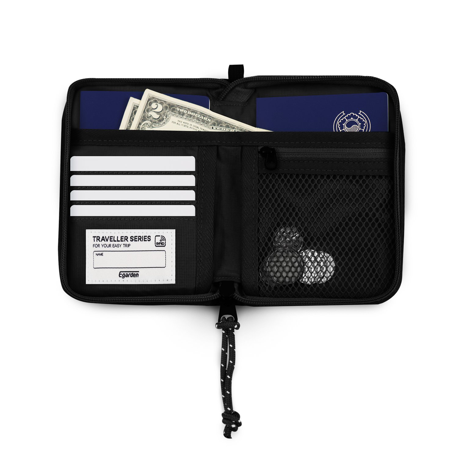 에가든 트래블러 패스포트 소프트 RFID 차단 여행용 지갑 여행 여권 케이스 다크블랙 상세 이미지 1