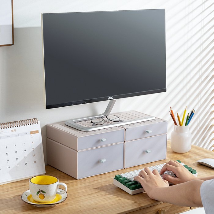 모노루나 모듈형 서랍정리함 책상 소품 다용도 수납함 선반형 1칸, 1호, 1개 상세 이미지 2