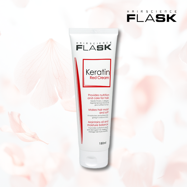 플라스크 헤어에센스 케라틴 크림 레드 노워시트리트먼트 시트러스, 180g, 1개 상세 이미지 2